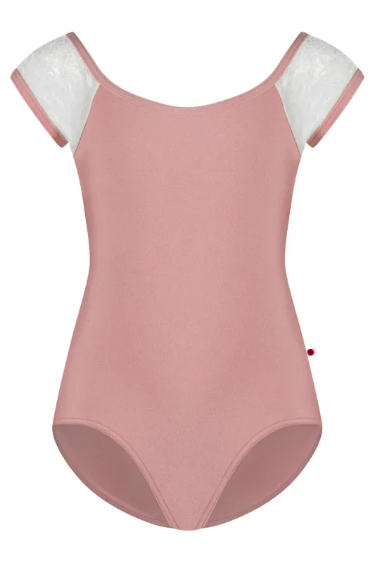 Yumiko WENDY Child Leotard -N-Antique Rose/CV-White/N-Antique Rose
