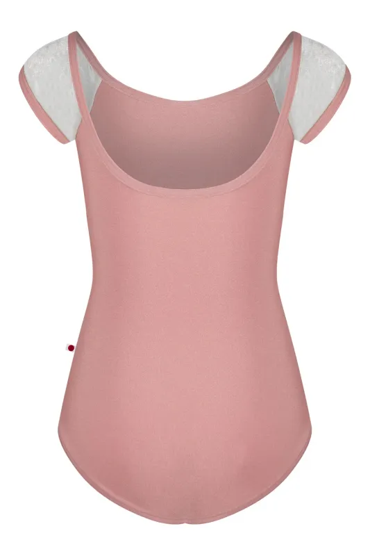 Yumiko WENDY Child Leotard -N-Antique Rose/CV-White/N-Antique Rose