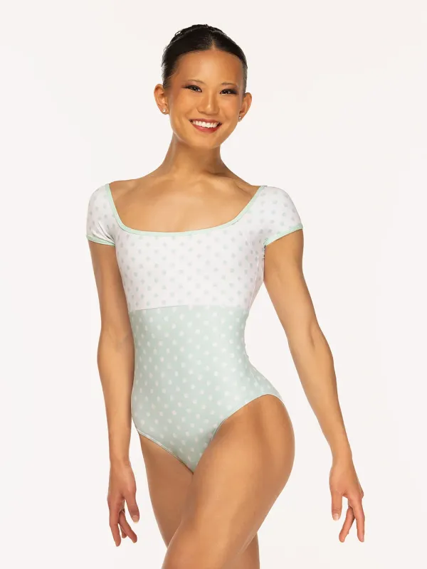 Jane Leotard Spearmint &amp; White Polka Dot