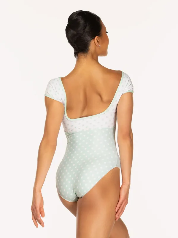 Jane Leotard Spearmint &amp; White Polka Dot