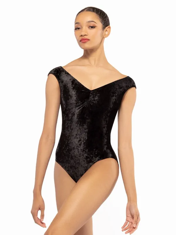 Sophia Leotard Black Crushed Velvet