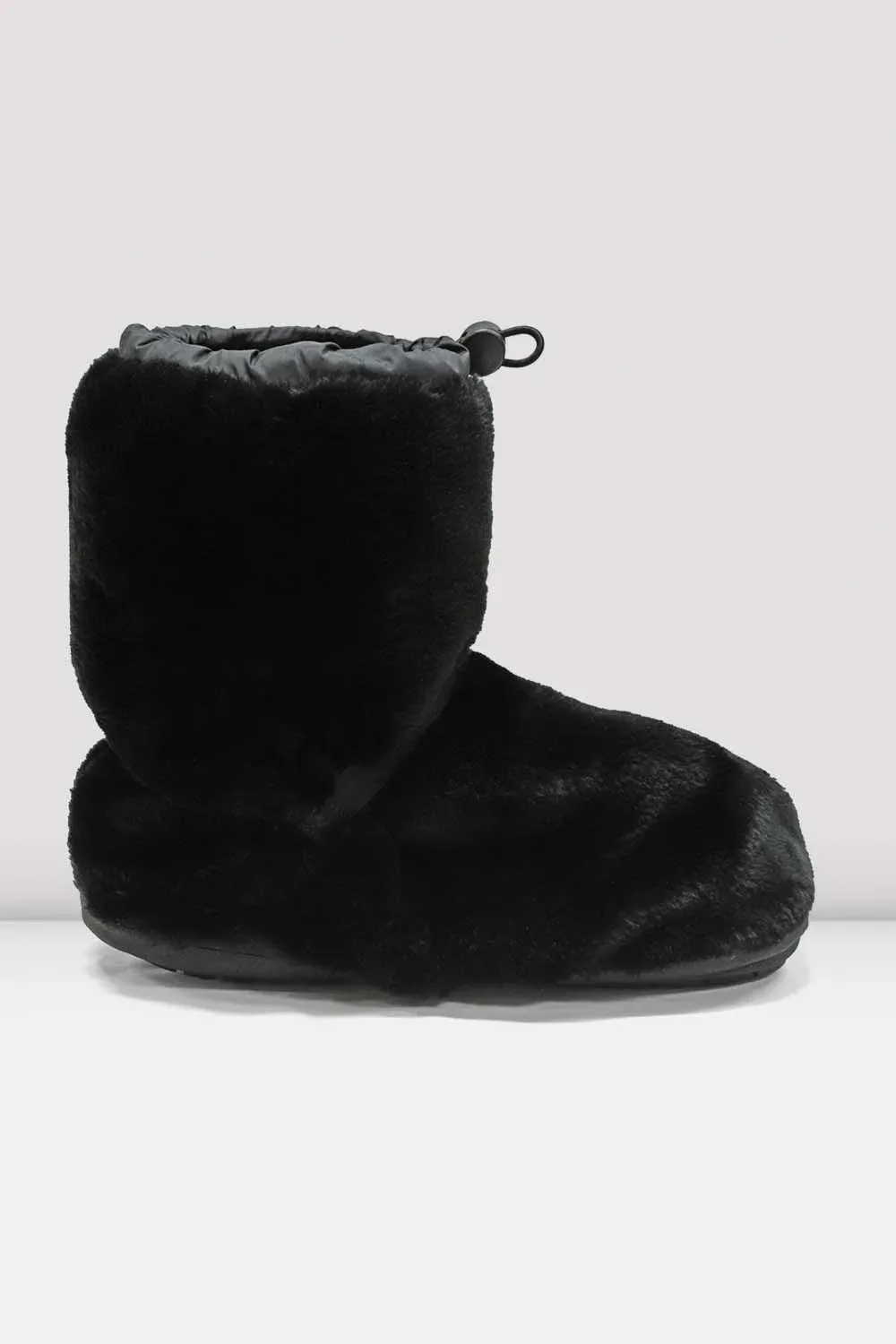 Adult Faux Fur Warm Up Booties- Black /Adult
