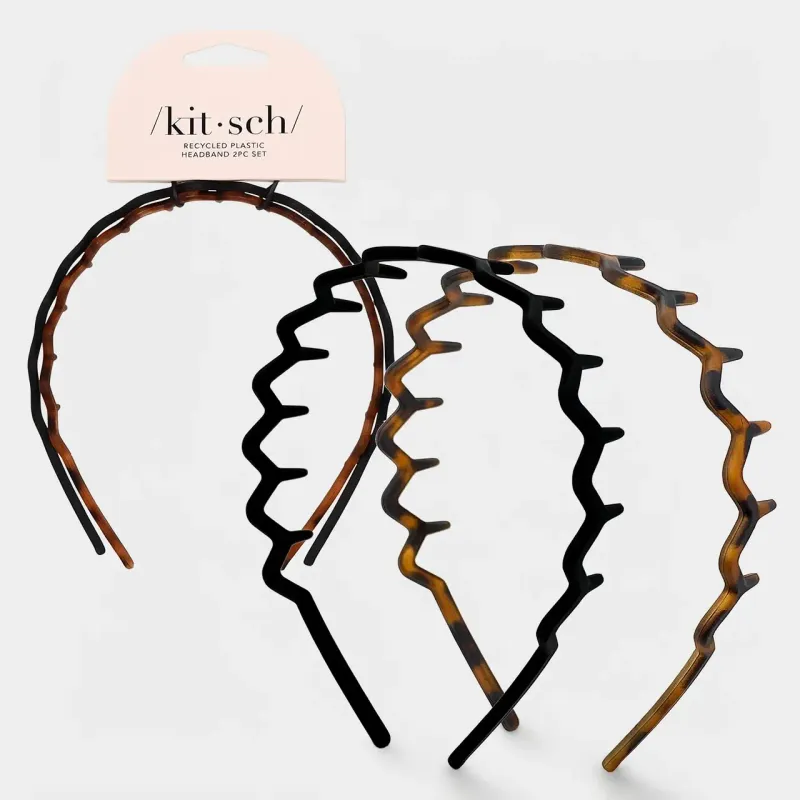 Recycled Plastic Zig Zag Headband 2pc