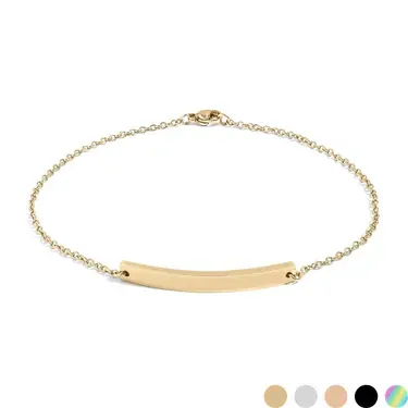 18K Gold PVD Stainless Steel Blank Curved Bar Bracelet/Anklet 18K Gold PVD Stainless Steel Blank Curved Bar Bracelet/Anklet