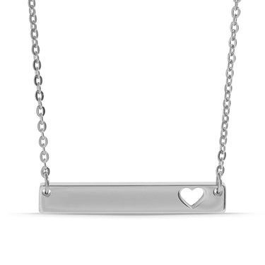 Stainless Steel Blank Cutout Heart Bar Necklace Stainless Steel Blank Cutout Heart Bar Necklace