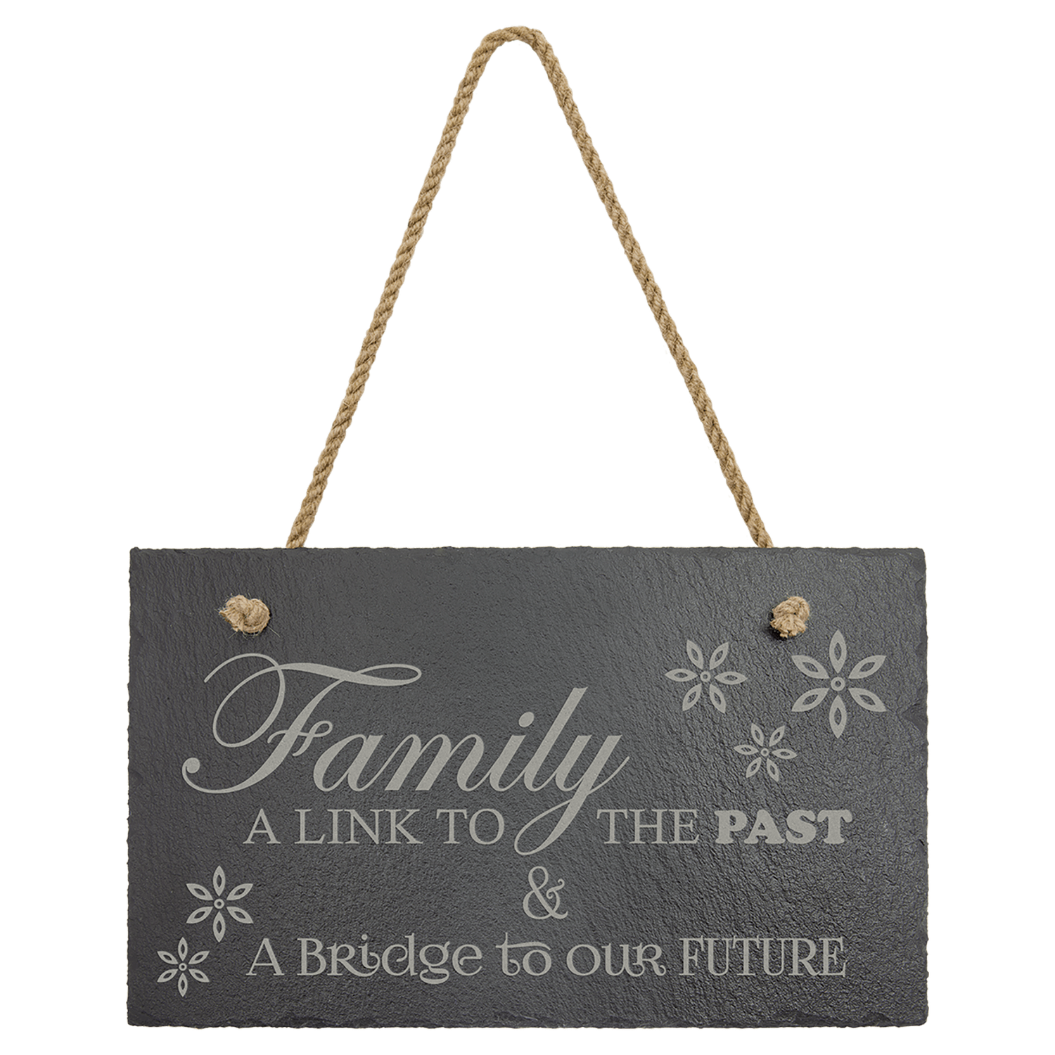 11 3/4" x 7" Rectangle Slate Decor with Hanger String