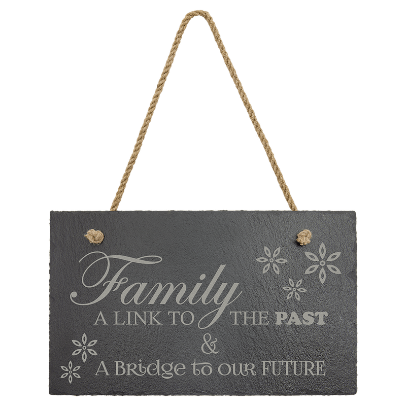 11 3/4" x 7" Rectangle Slate Decor with Hanger String