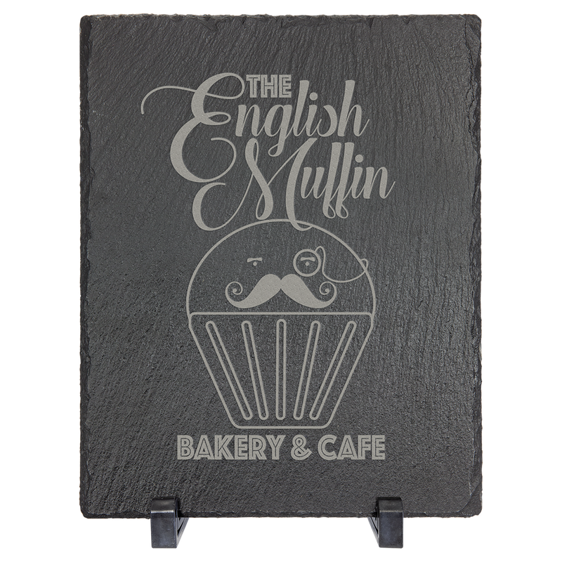 9" x 7" Rectangle Slate Decor with Plastic Feet