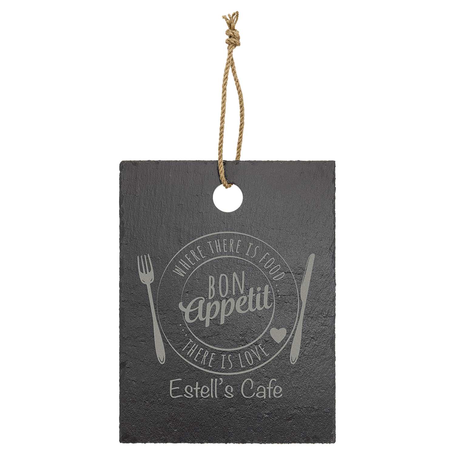 11 1/2" x 8 3/4" Rectangle Slate Cutting Board with Hanger String