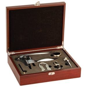 Rosewood Finish 5-Piece Wine Tool Gift Set Rosewood Finish 5-Piece Wine Tool Gift Set