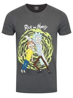 Rick And Morty Spiral Men's Grey T-Shirt
