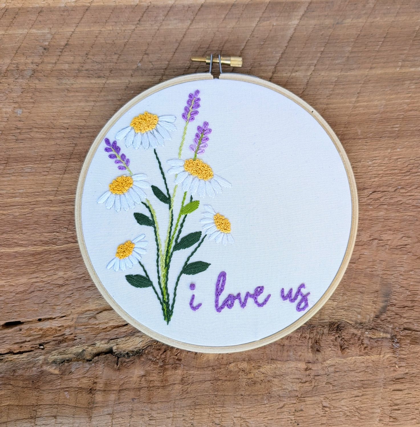 I Love Us Embroidered Wildflowers 6" Hoop