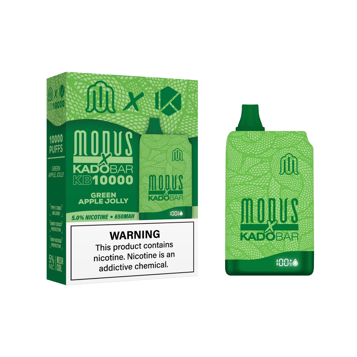 Green Apple Jolly Modus x Kado KB10000 Disposable Vape