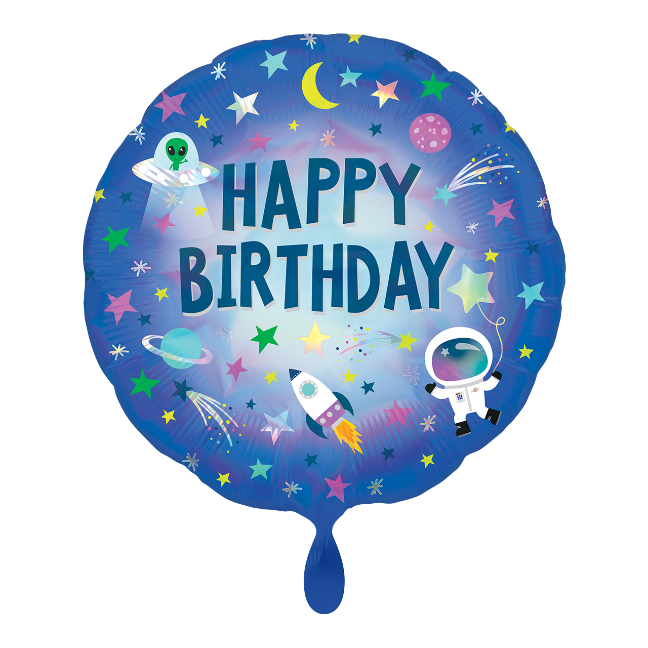 Iridescent Happy Birthday Outer Space
