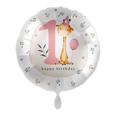 Kindergeburtstag Girl - Zahl 1 Giraffe - ENG