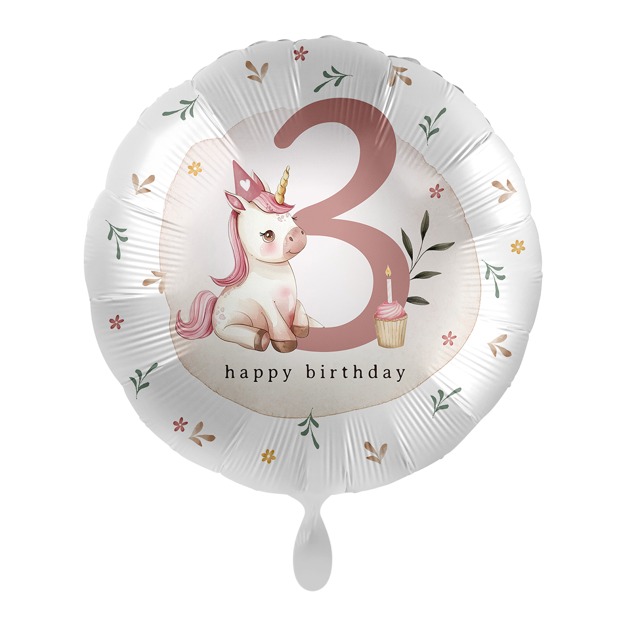 Kindergeburtstag Girl - Zahl 3 Einhorn - ENG