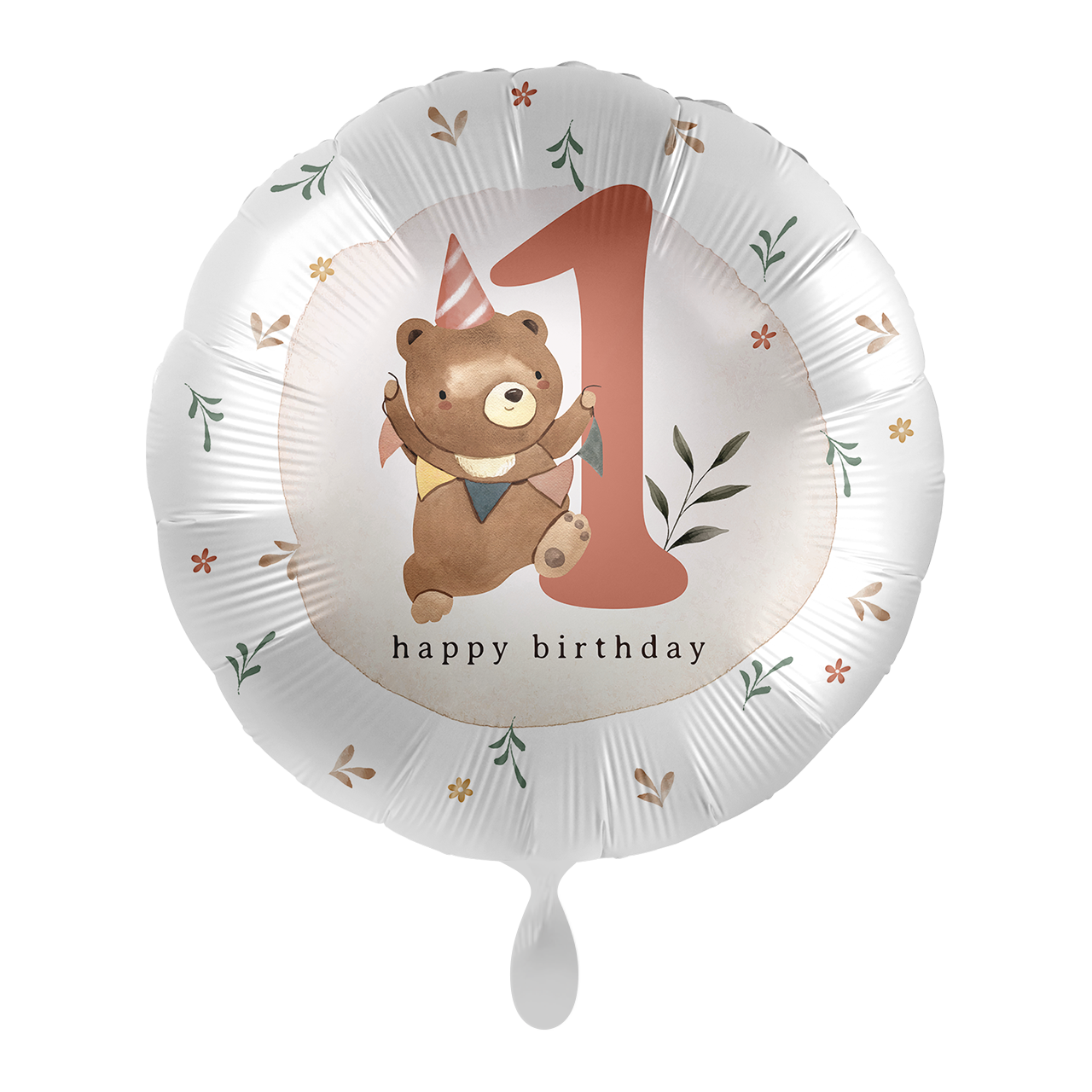 Kindergeburtstag Neutral - Zahl 1 Teddy - ENG