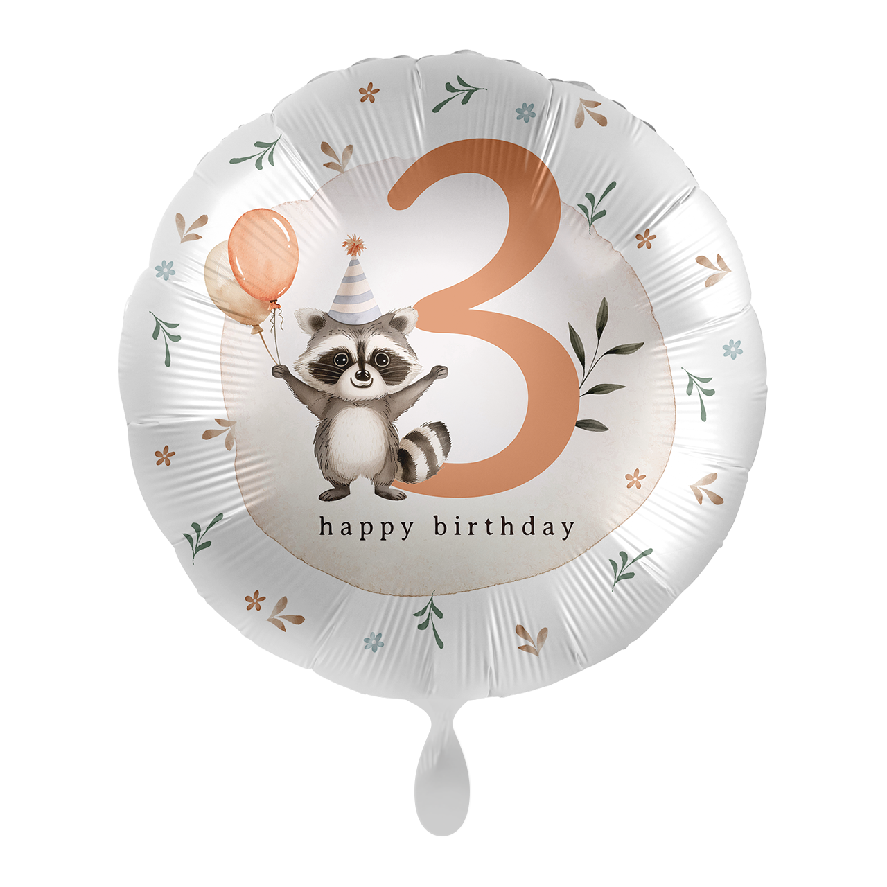 Kindergeburtstag Neutral - Zahl 3 Waschbär - ENG