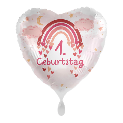 Kindergeburtstag Girl - Herz &amp; Regenbogen - GER