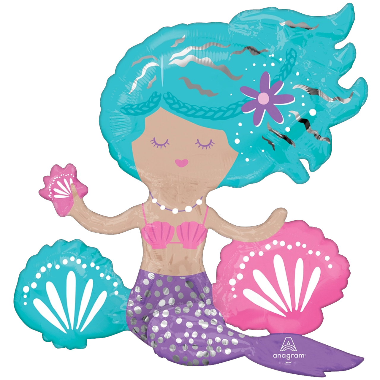 Sitting Balloon - Shimmering Mermaid