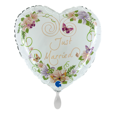 Heart Flowers Just Married
