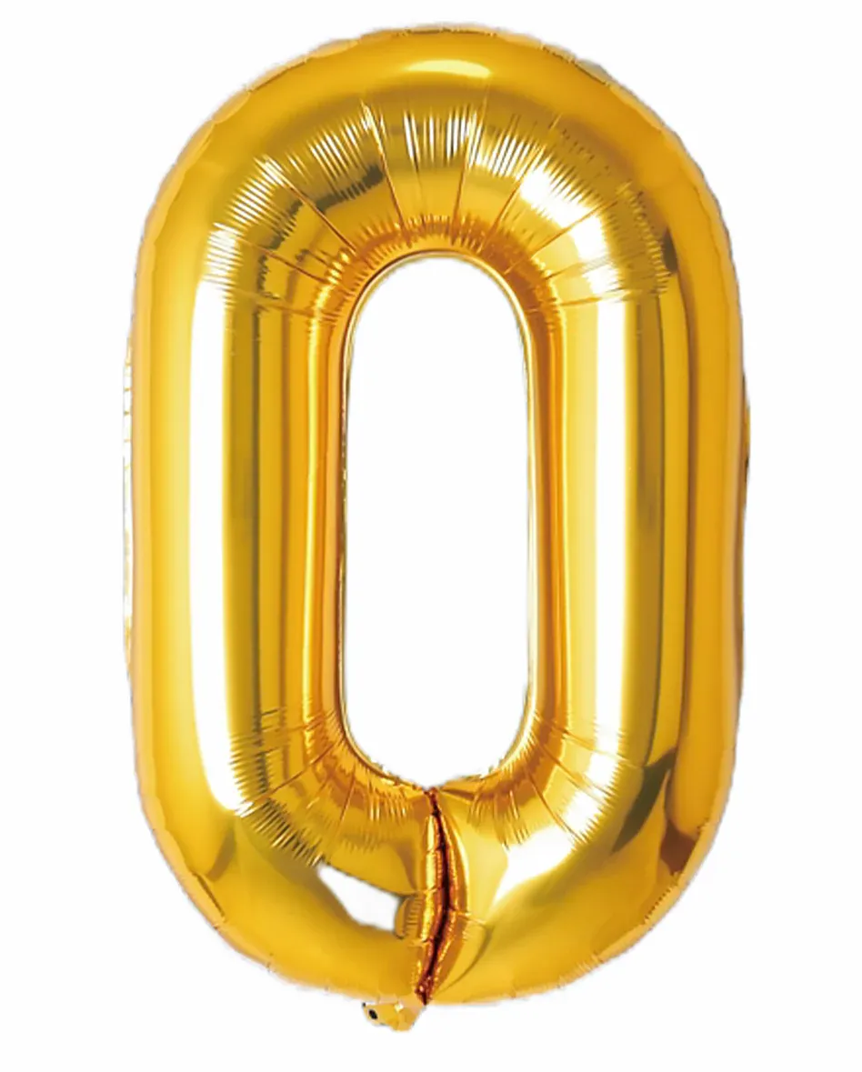 Zahl 0, Gold, 86cm
