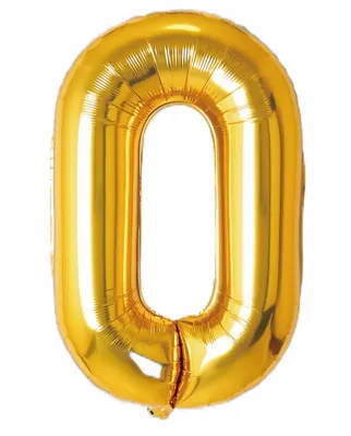 Zahl 0, Gold, 86cm