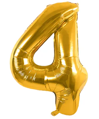 Zahl 4, Gold, 86cm