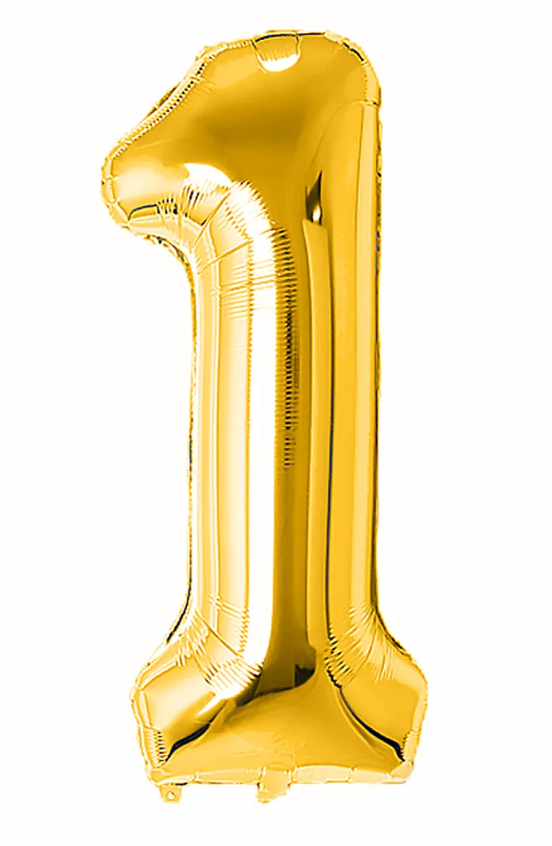 Zahl 1, Gold, 86cm