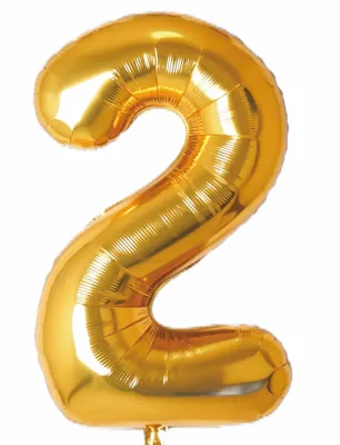 Zahl 2, Gold, 86cm