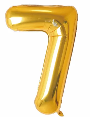 Zahl 7, Gold, 86cm