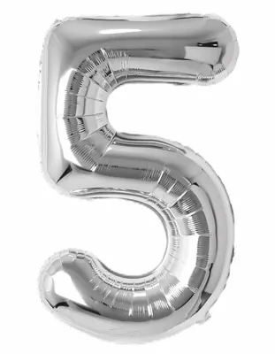 Zahl 5, Silber, 86cm