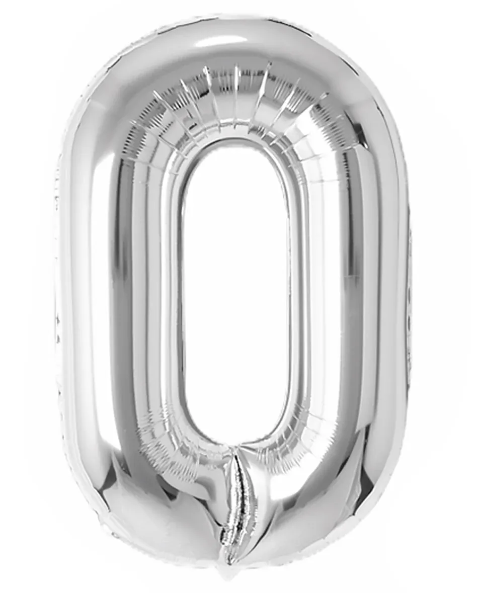 Zahl 0, Silber, 86cm