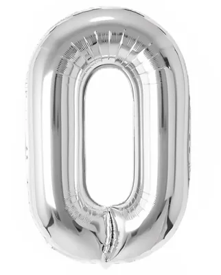 Zahl 0, Silber, 86cm