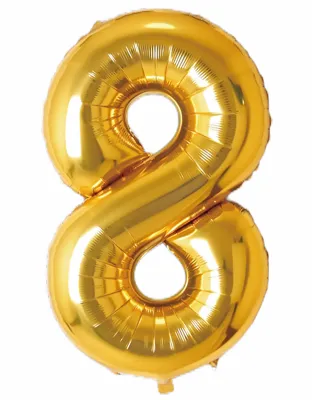 Zahl 8, Gold, 86cm