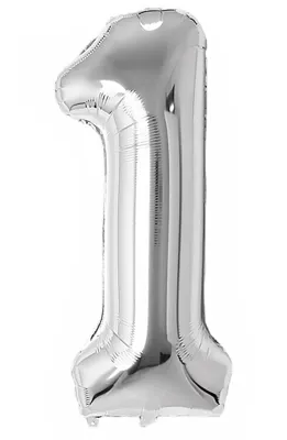 Zahl 1, Silber, 86cm