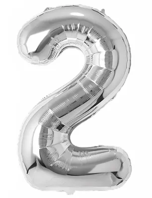 Zahl 2, Silber, 86cm