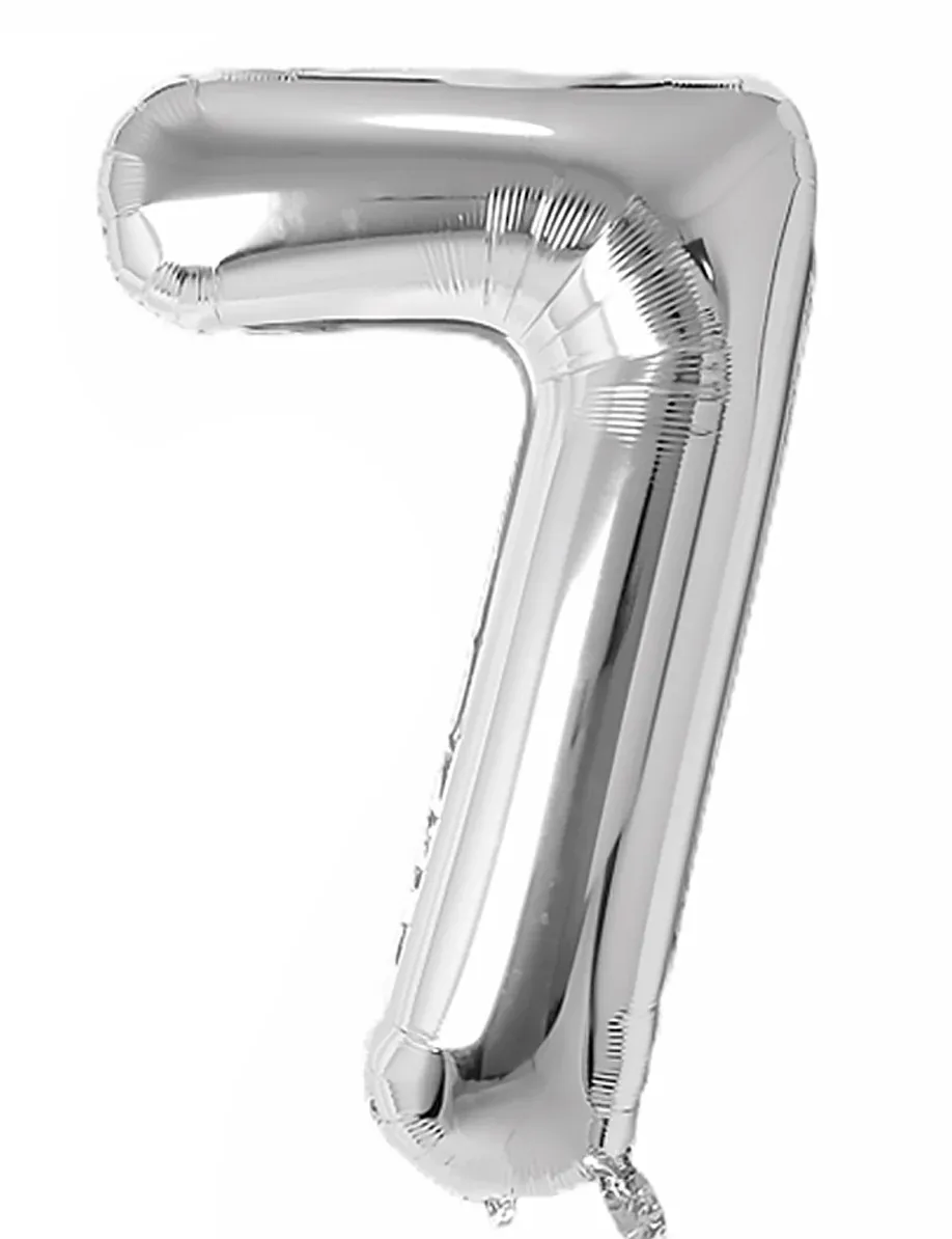 Zahl 7, Silber, 86cm