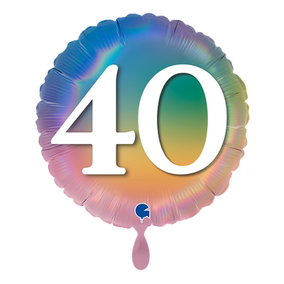 Happy 40 Colourful Rainbow