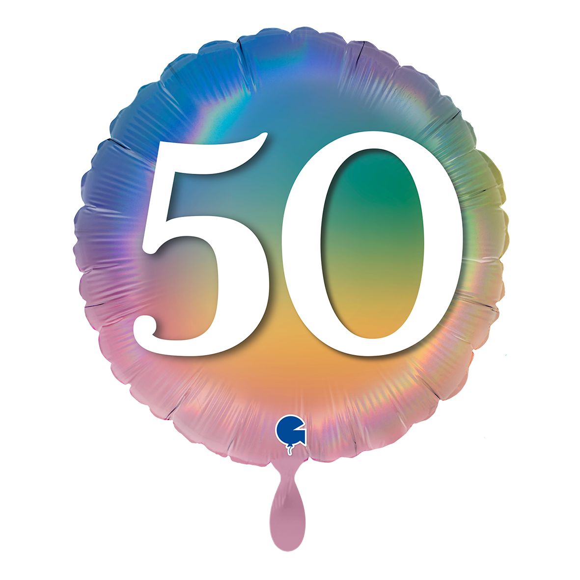 Happy 50 Colourful Rainbow