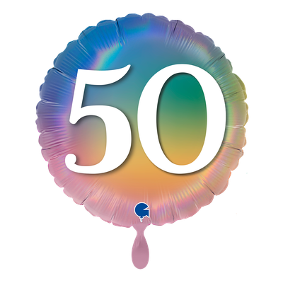 Happy 50 Colourful Rainbow