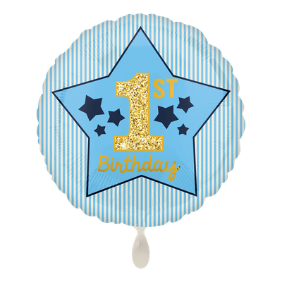 Boy 1st Birthday Blue &amp; Gold