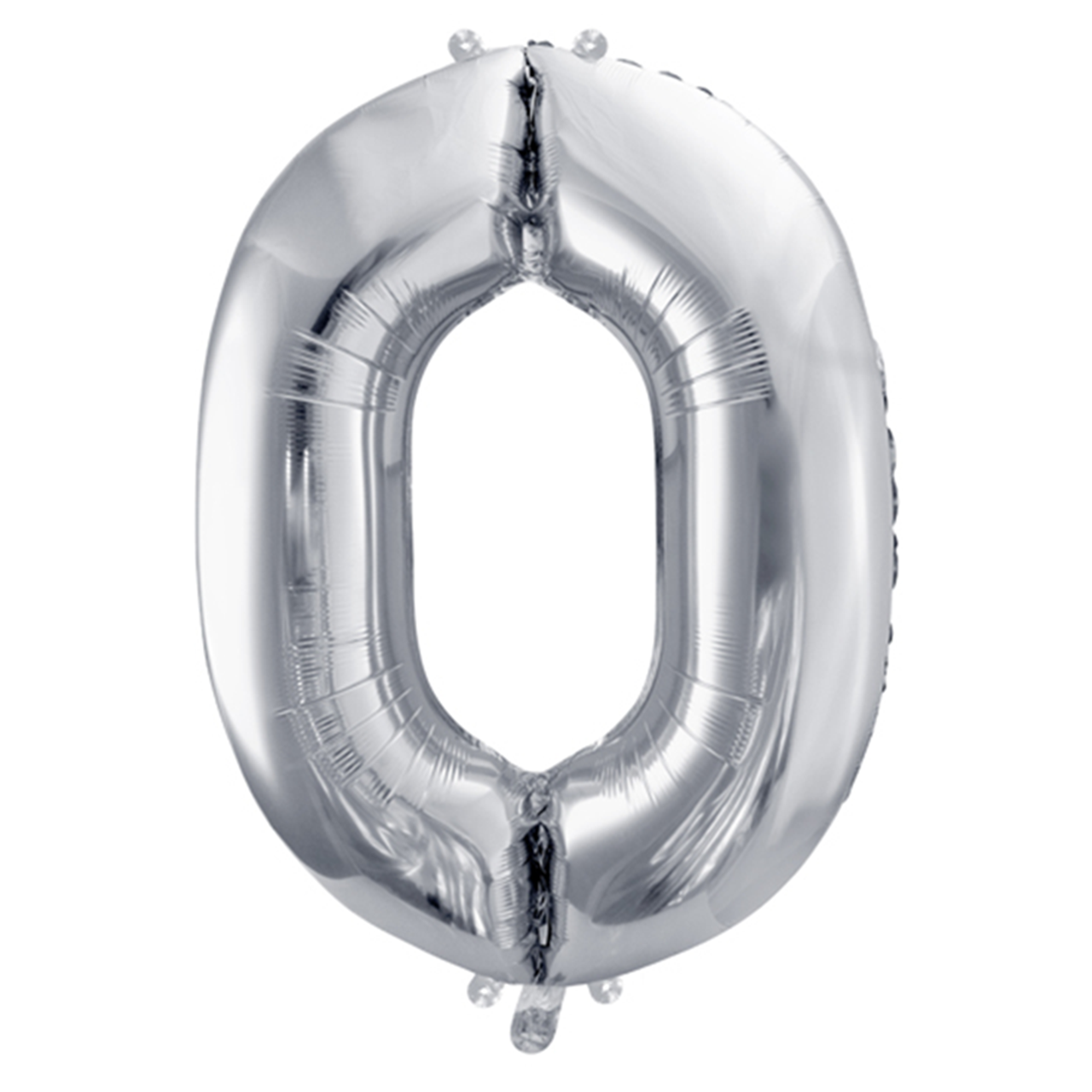1 Ballon XXL - Zahl 0 - Silber