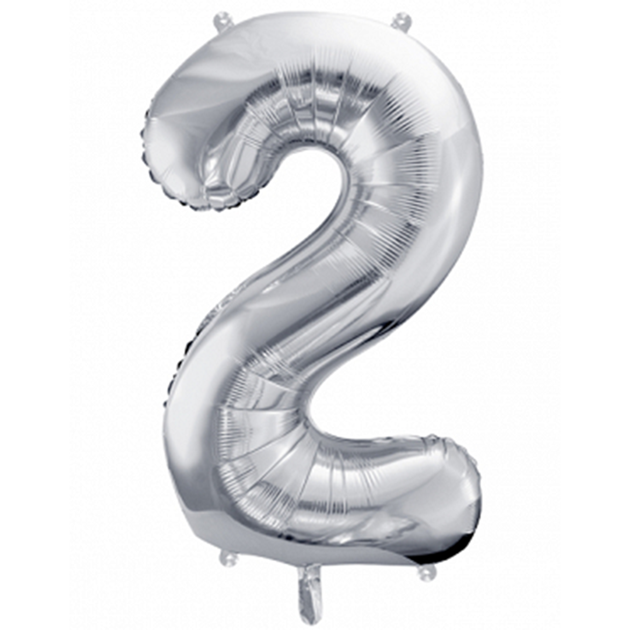 1 Ballon XXL - Zahl 2 - Silber