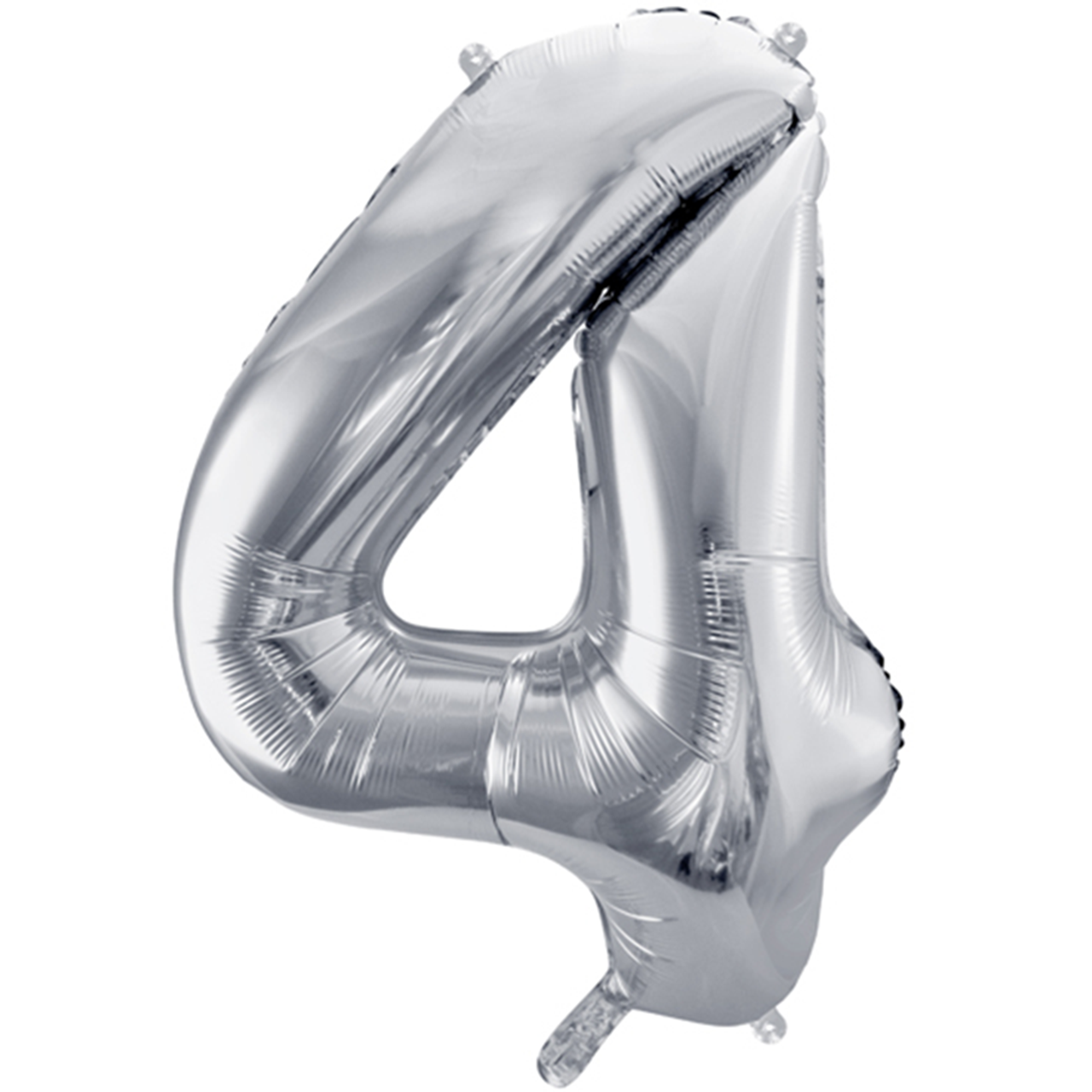 1 Ballon XXL - Zahl 4 - Silber