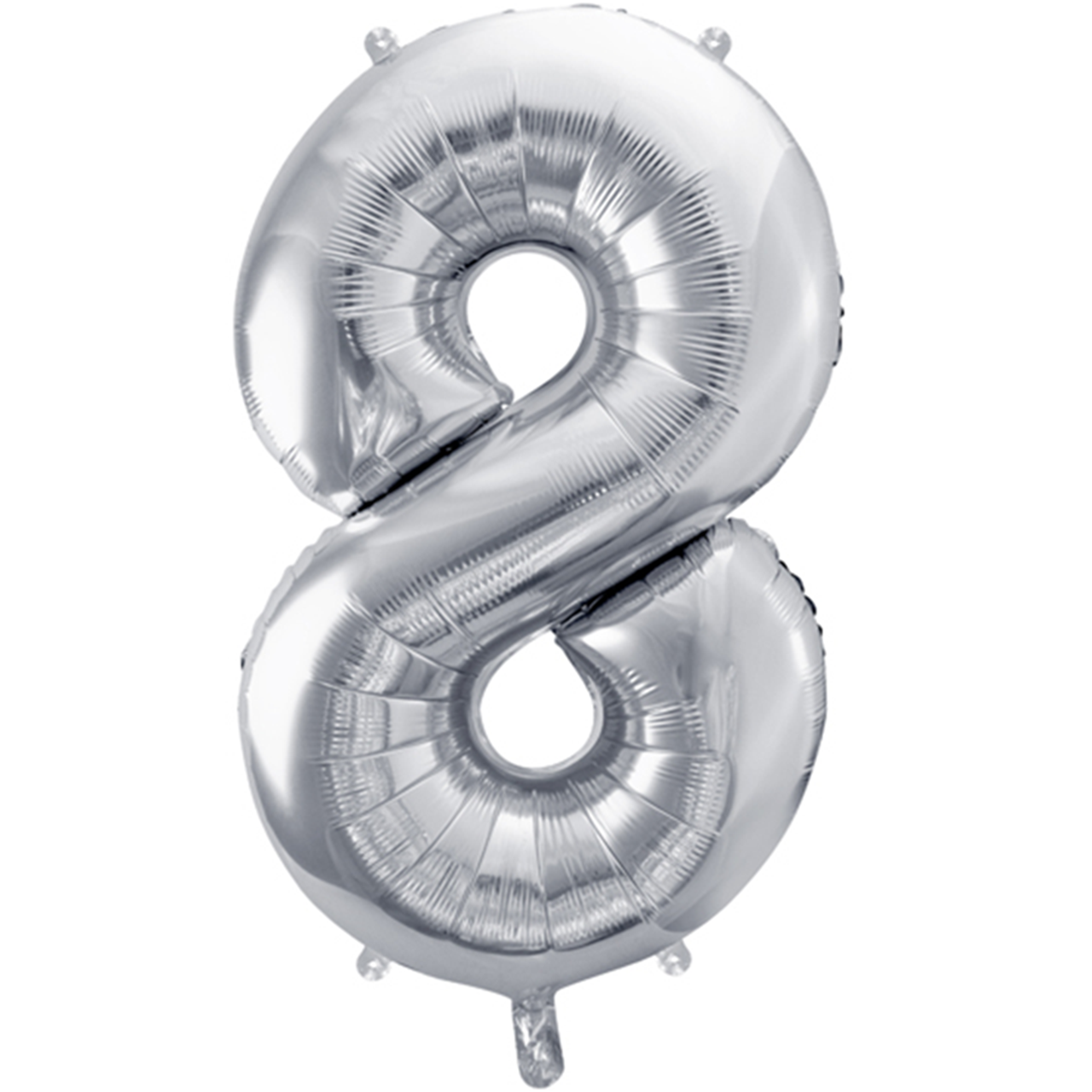 1 Ballon XXL - Zahl 8 - Silber