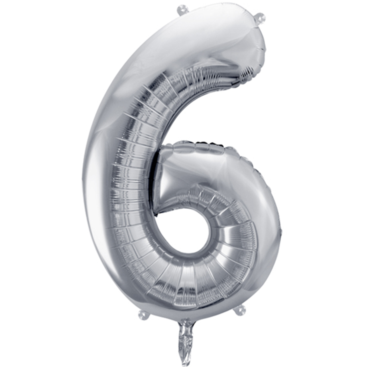 1 Ballon XXL - Zahl 6 - Silber