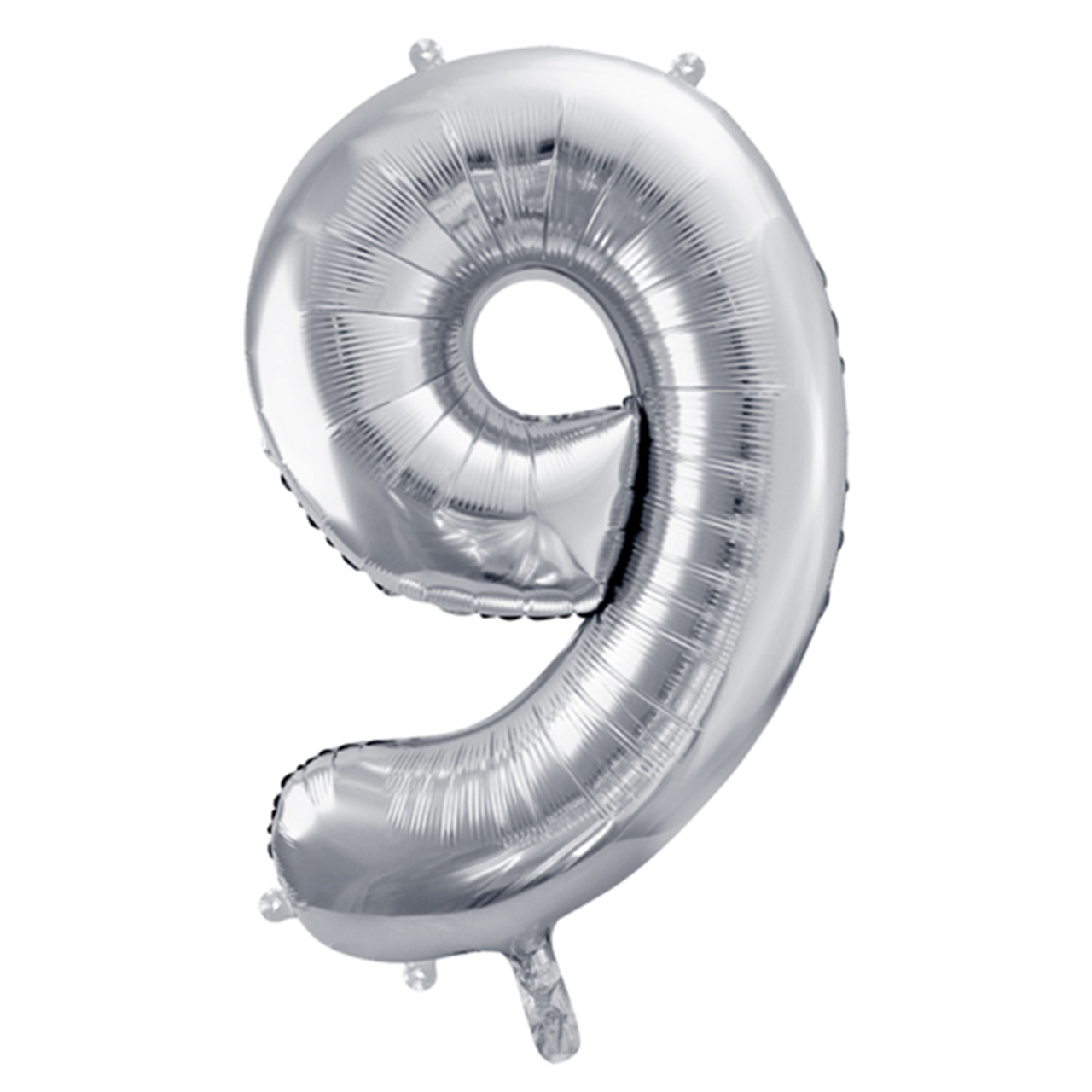 1 Ballon XXL - Zahl 9 - Silber