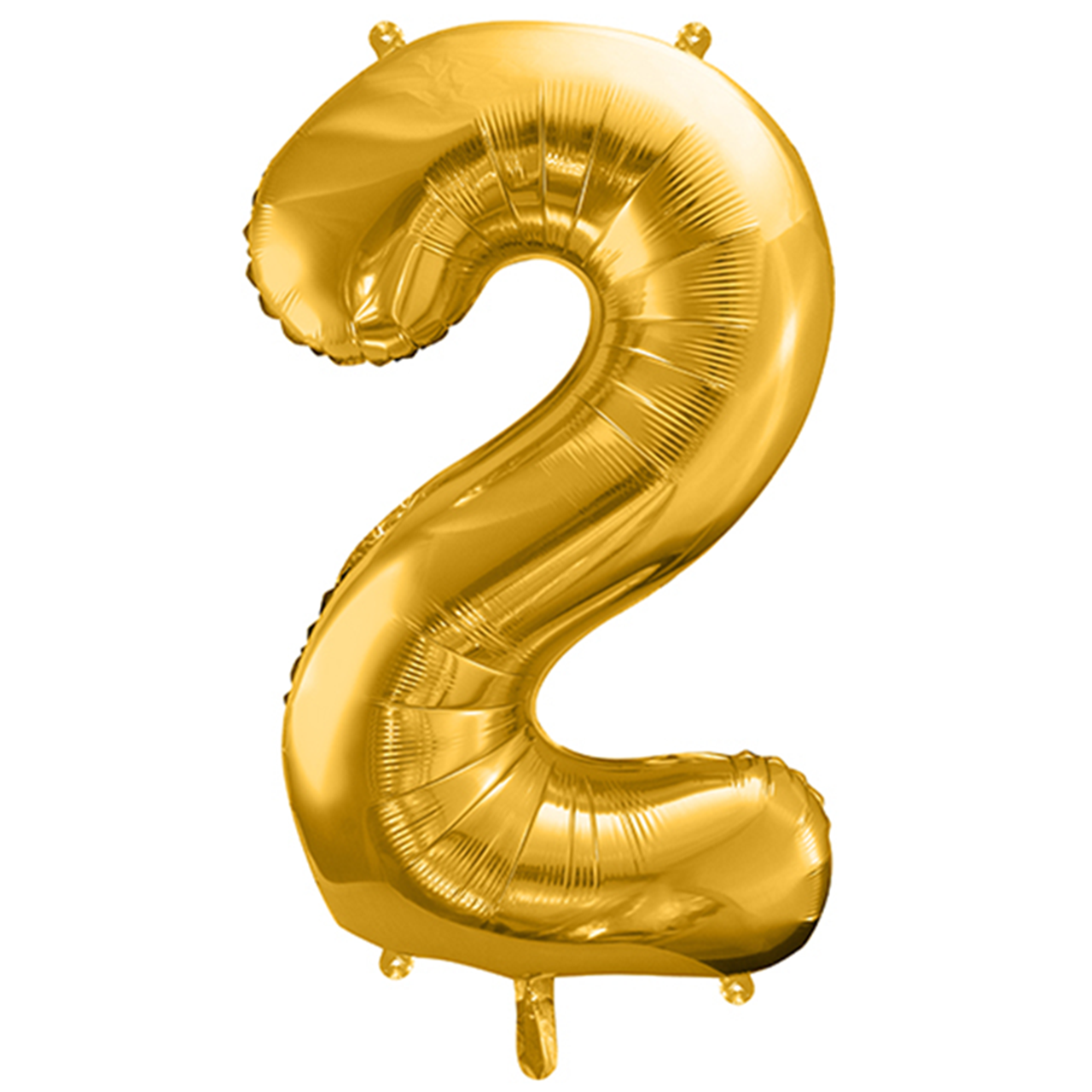 1 Ballon XXL - Zahl 2 - Gold