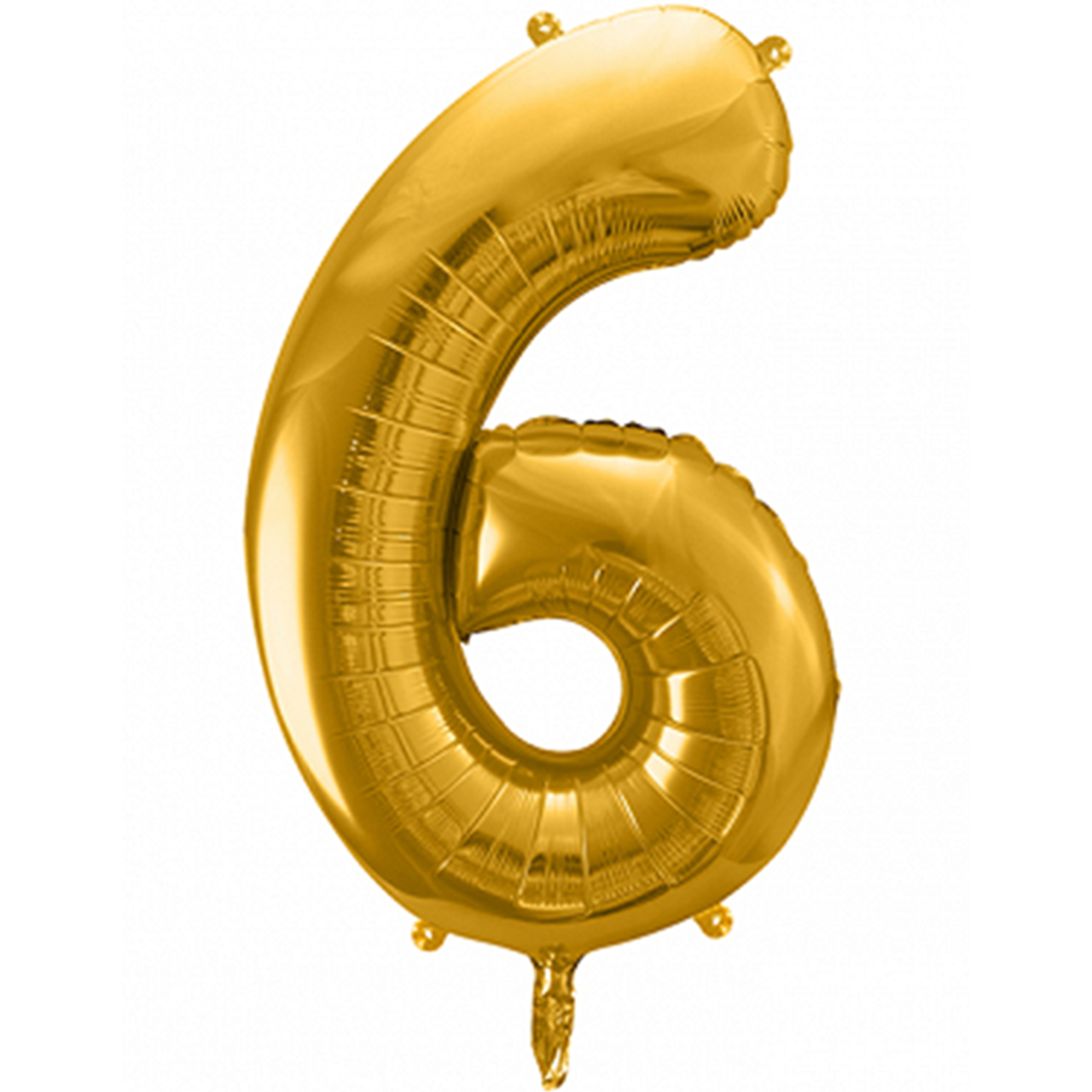 1 Ballon XXL - Zahl 6 - Gold